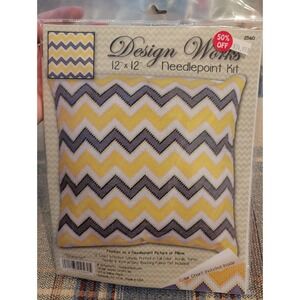 New Design Works Kit 12" X 12" Pillow Or Needlepoint Picture Chevron